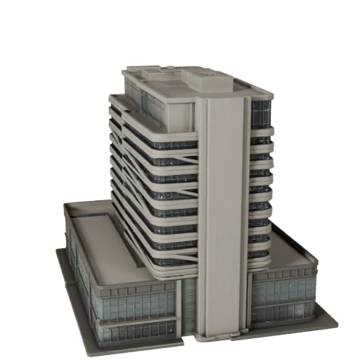 Печатная модель здания офиса правительства STL 3D - Масштабный актив