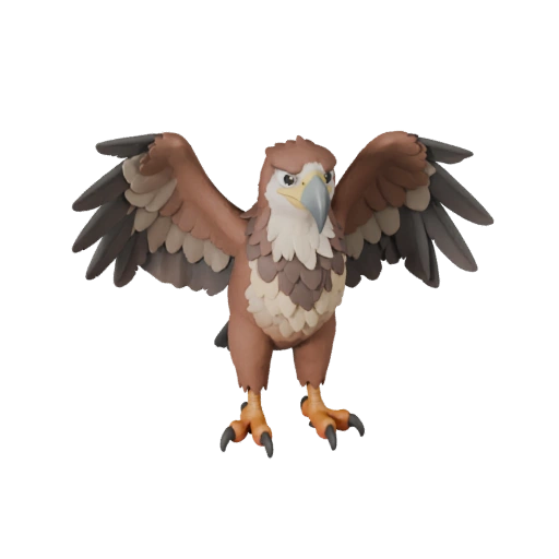 Cartoon Harpy Eagle 3D Model - Stylized Asset for Animation