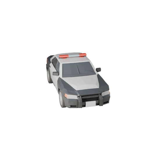 Low Poly Police Car 3D Model for Unity & Unreal PBR Asset