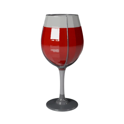 Copo de Vinho Estilizado Modelo 3D para Jogos Independentes