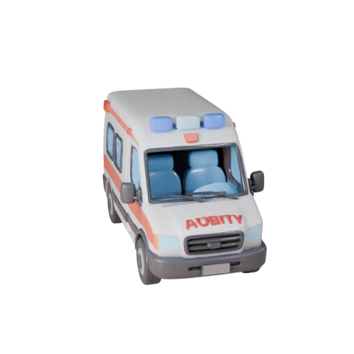 Cartoon Ambulance 3D Model for Stylized Games PBR Asset (Legacy)