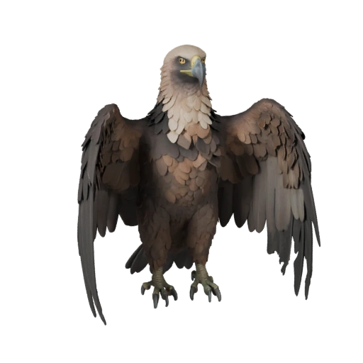 Modelo 3D de Abutre Realista - Asset PBR Rigged para Jogos | PBR