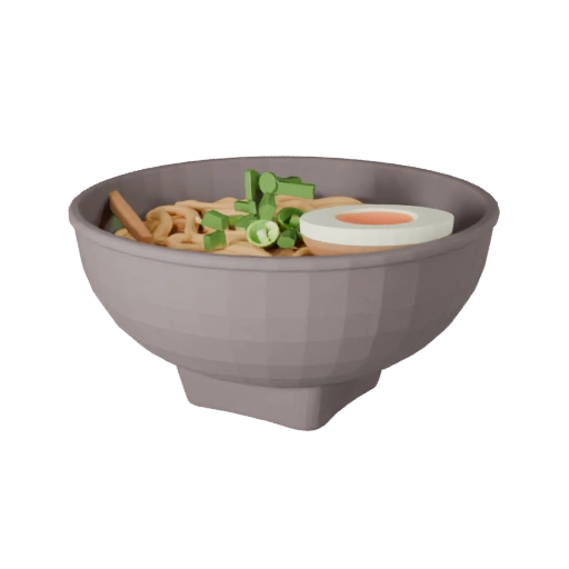 Asset 3D de Tigela de Ramen para Uso em Motor de Tempo Real