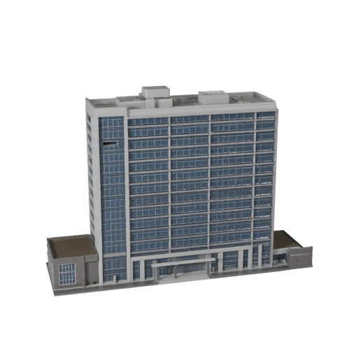 Modelo 3D de Edifício de Escritórios de Baixa Altura para Unreal - Ativo em Tempo Real