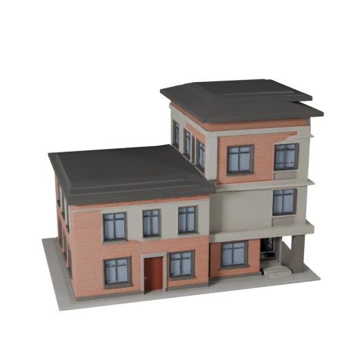 Modelo 3D de Casa de Fazenda Low Poly para Jogos em Tempo Real e VR
