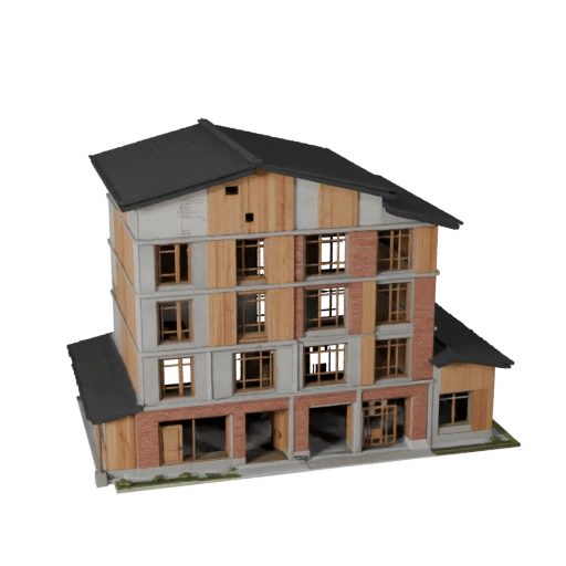 Stylized Eco House 3D Model - Game Asset for Architecture