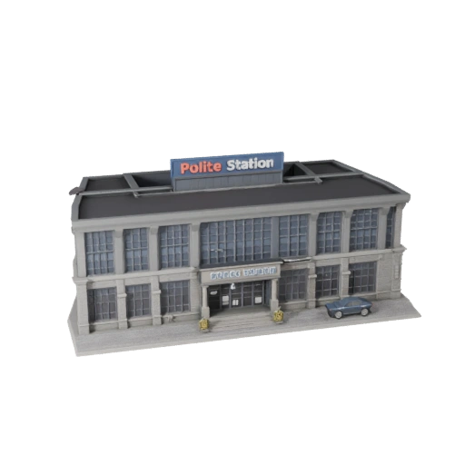 Police Station 3D Model for Blender - Render Asset