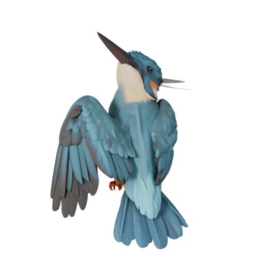 High Poly Kingfisher 3D Model - Detailed STL Asset for Printing