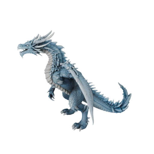 Ice Dragon 3D Model for Unity - Game Ready Asset, FBX | Royalty-Free