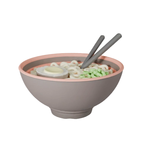 Modelo 3D de Tigela de Ramen para Animação Cinematográfica