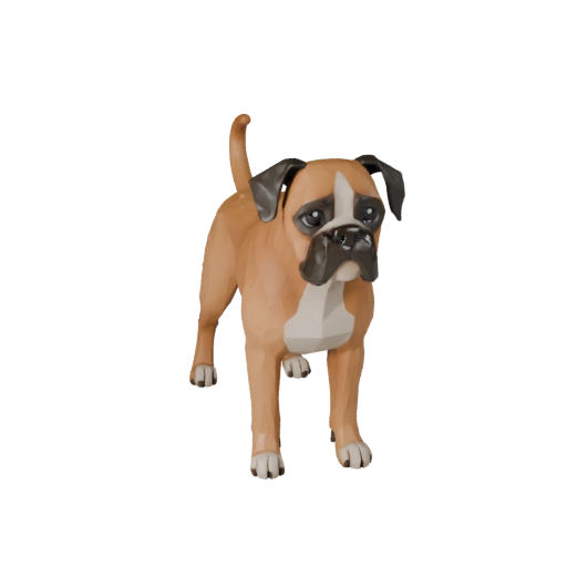 Low Poly Boxer Dog 3D Model - Unity Game Asset with FBX | PBR