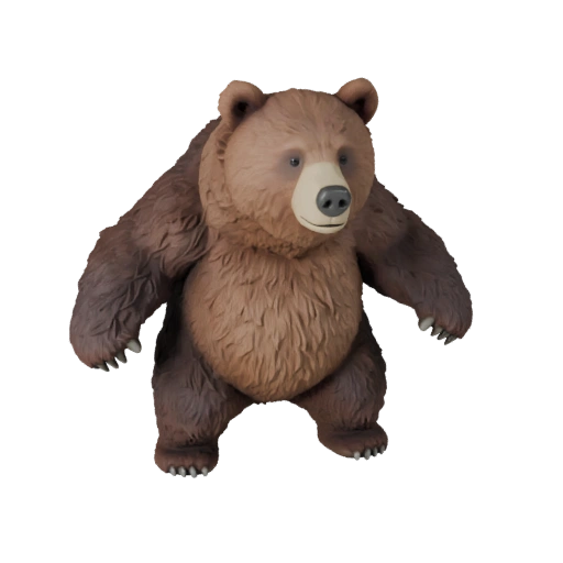 High Poly Brown Bear 3D Model - Detailed STL Asset for Printing