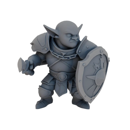 Fantasy Goblin Archer Miniature STL - Shield Wall
