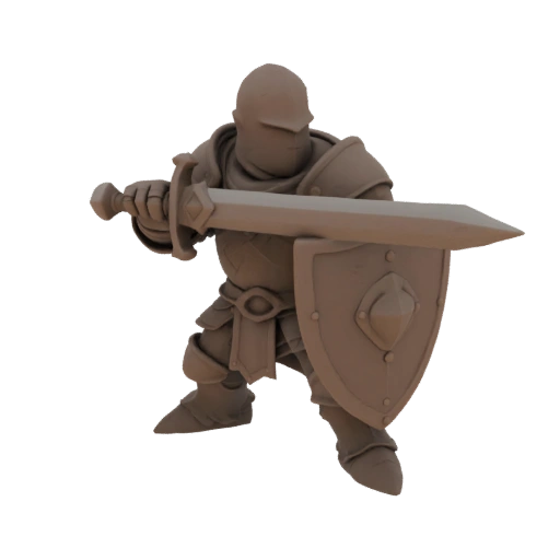 Miniature STL de Paladin Nain Médiéval - En Visée