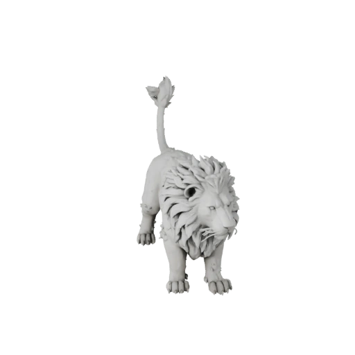 High Poly White Lion 3D Model - Detailed STL Asset for Printing