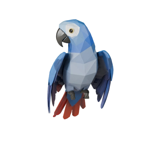 Modelo 3D de Papagaio-Cinzento-Africano Baixo Poli - Asset de Jogo Unity com FBX