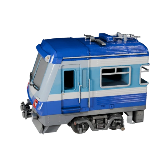High Poly Passenger Train 3D Model for Studio Renders