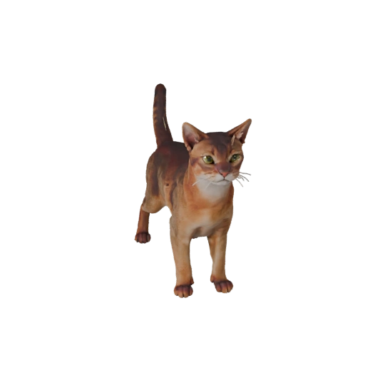 Abyssinian Cat 3D Model for Blender - PBR Asset with Textures