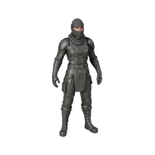 Modelo Realista de Personagem Ninja Endurecido em Batalha - Articulado