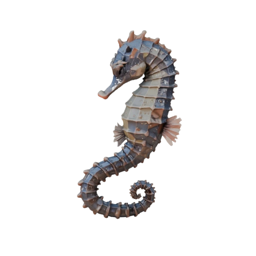 Modèle 3D Hippocampe Low Poly - Asset de Jeu Unity avec FBX | PBR