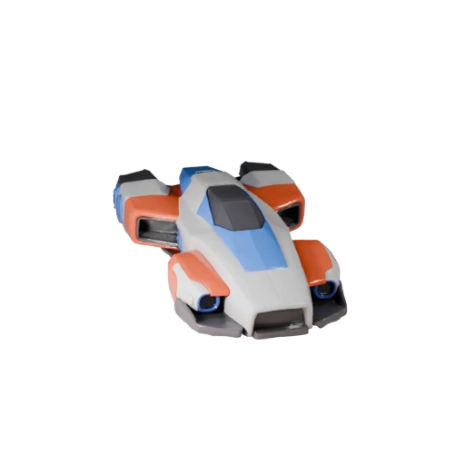 Modelo 3D de Aerodeslizador - Activo Estilizado Poligonal Bajo para Juegos