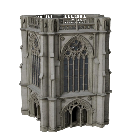 Modelo 3D de Fachada Gótica para Unity - Ativo de Jogo para Arquitetura