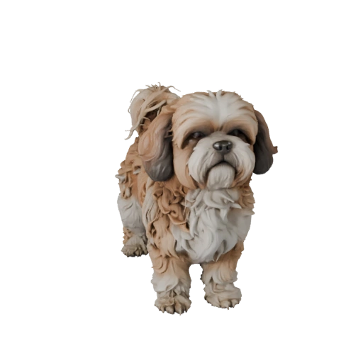 Modelo 3D Realista de Cão Shih Tzu - Asset PBR Rigged para Jogos