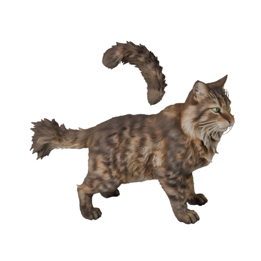 Modelo 3D Gato Norueguês da Floresta para Unity - Asset Pronto para Jogo, FBX