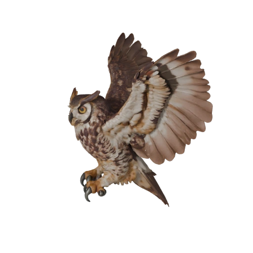 Great Horned Owl 3D Model for Blender - PBR Asset with Textures