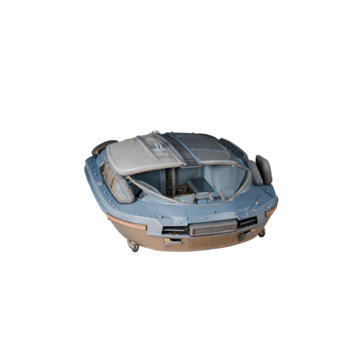 Modello 3D Hovercraft Pronto per il Gioco per Uso in Tempo Reale Asset PBR