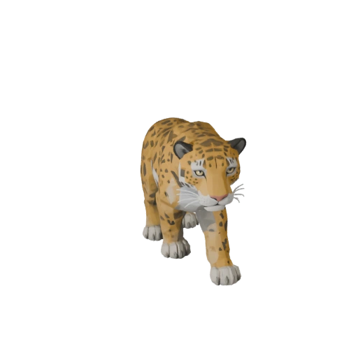 Modelo 3D de Onça Baixo Poli - Asset para Jogos Unity com FBX | Royalty-Free