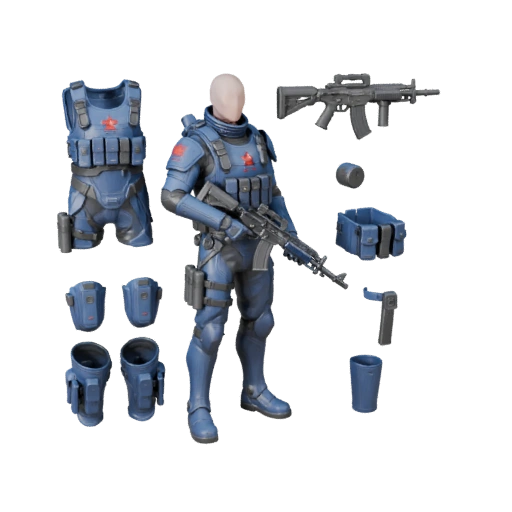 Modello Personaggio Soldato Cobalto Sci-Fi - Modellato