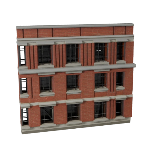 Fachada de Tijolo Imprimível STL Modelo 3D - Ativo de Escala Imprimível