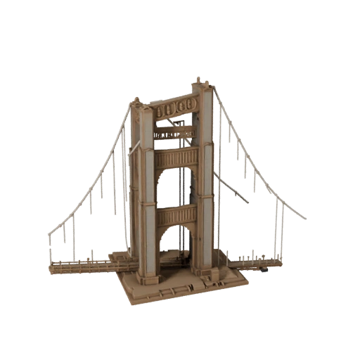 Printable Golden Gate Bridge STL 3D Model - Scale Asset