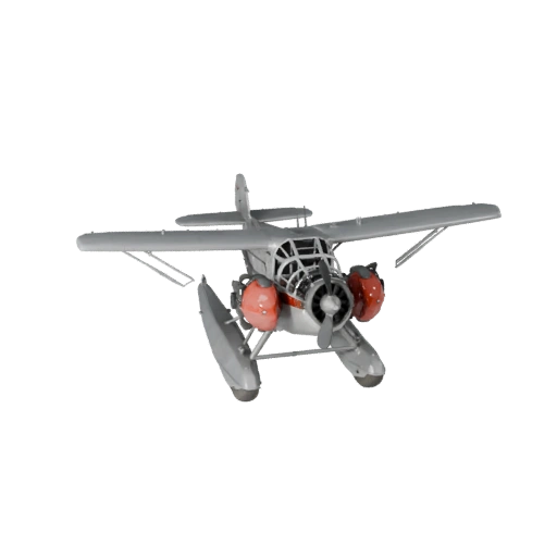 Hidroavião Vintage Pronto para Jogo Modelo 3D para Jogos em Tempo Real