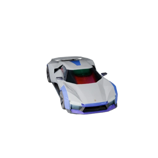 Low Poly Futuristic Car 3D Model for Unity & Unreal