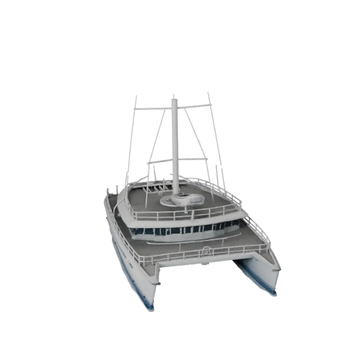 Catamarano 3D Model per Unity - Asset di Gioco Low Poly