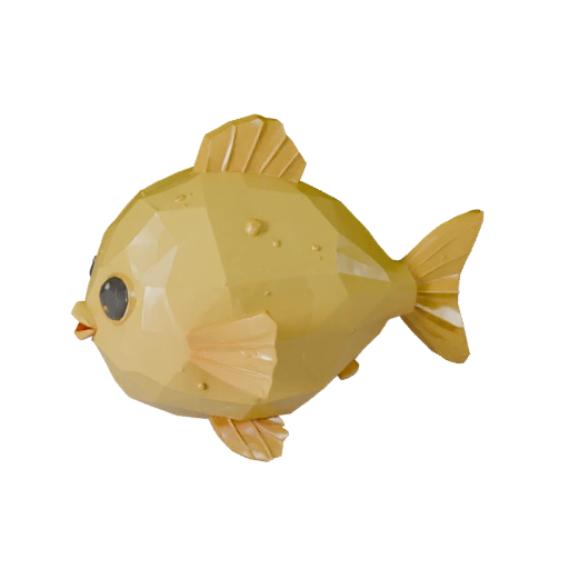 Low Poly Kugelfisch 3D Modell - Unity Game Asset mit FBX | PBR