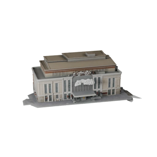 Высокополигональная 3D модель торгового центра для архитектурной визуализации