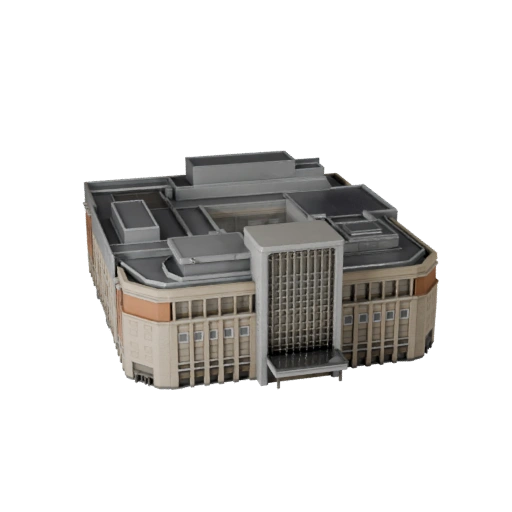 Стилизованный 3D модель торгового центра - Игровой ресурс для архитектуры