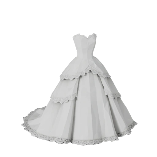 Hochzeitskleid 3D-Asset für Unity und Unreal Levels