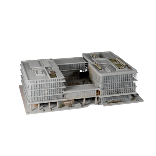 Printable Tech Campus Office STL 3D Model - Scale Asset