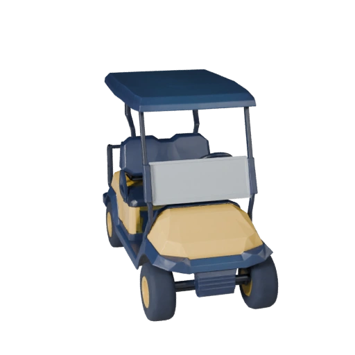 Low Poly Golf Cart 3D Model for Unity & Unreal PBR Asset