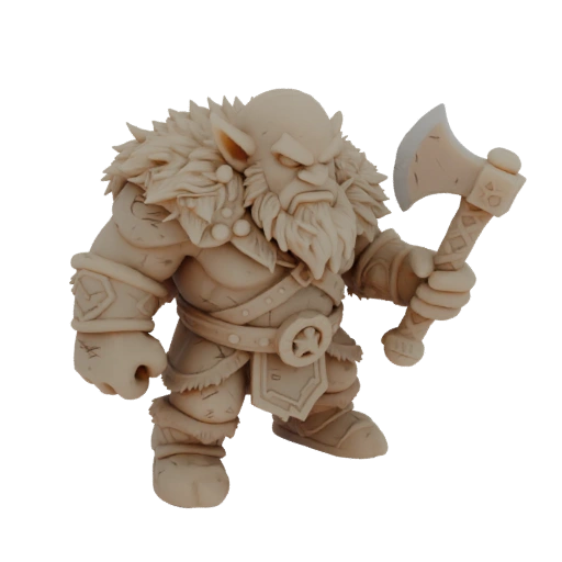 Fantasy Zwerg Barbar Miniatur STL - Erkundung