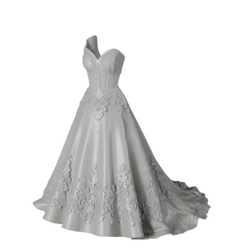 AR-fähiges Hochzeitskleid 3D-Web-Asset für die Online-Nutzung