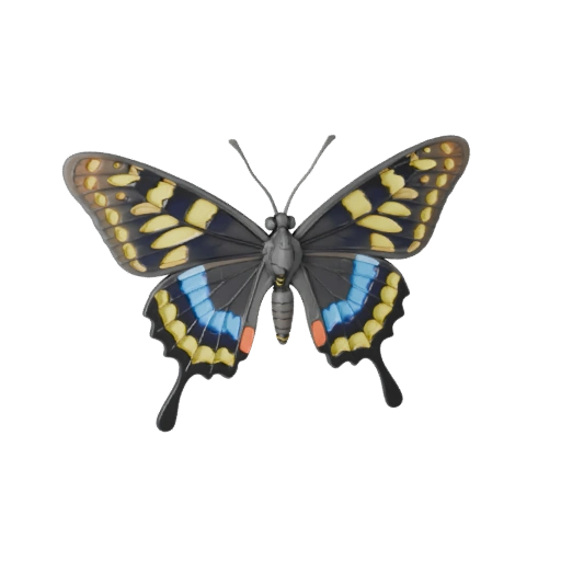 Cartoon Swallowtail Butterfly 3D Model - Stylized Asset
