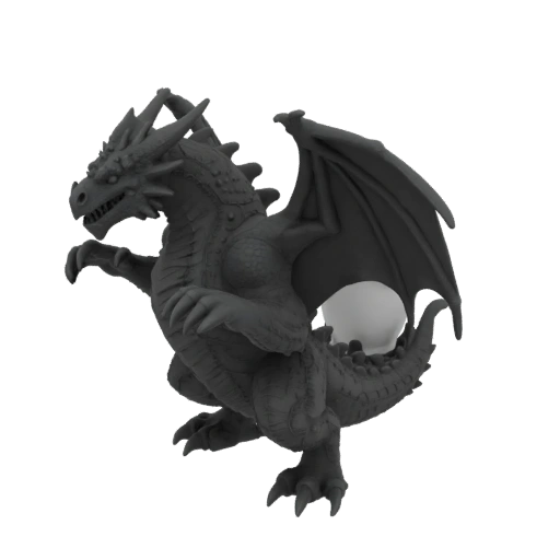 Miniatura STL Dragão Blackfang Fantasia