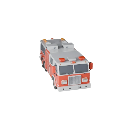 High Poly Fire Truck 3D Model for Studio Renders - PBR (Legacy)