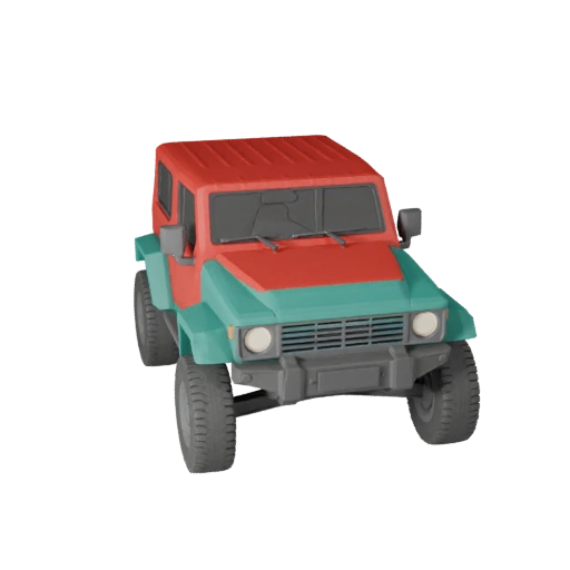 Мультяшный внедорожник 3D Модель - Стилизованный PBR игровой ассет на продажу