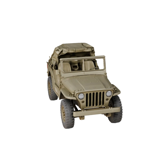Wwii Militär Jeep 3D Modell für Blender - Realistische PBR
